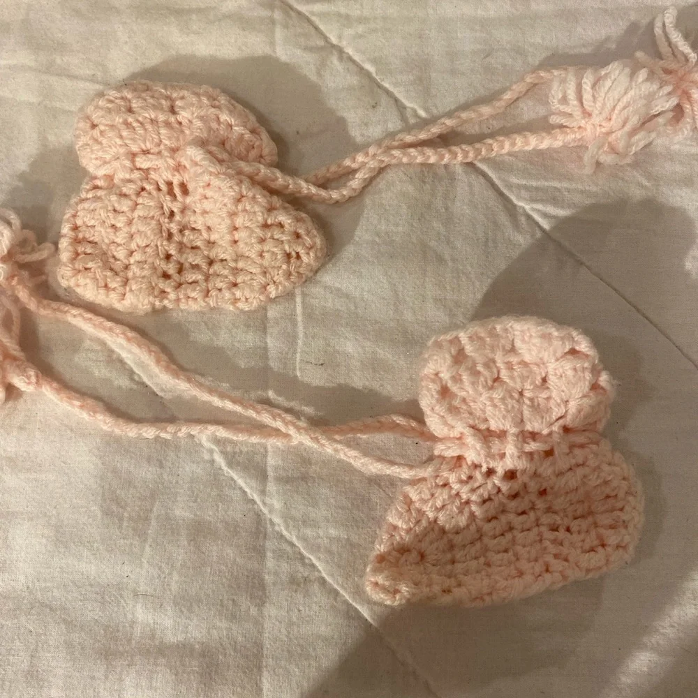 Hand Crafted Pink Booties Newborn (FB)